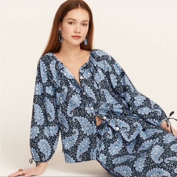 2 piece J.Crew Collection pacific paisley print top and skirt - Picture 2 of 7